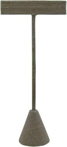 Vista 4 de 3 Gris Elegante Lino 5.75 "Pendientes T Stand Display, Soporte en forma de T para feria comercial, negocio en casa, promoción, o simplemente
