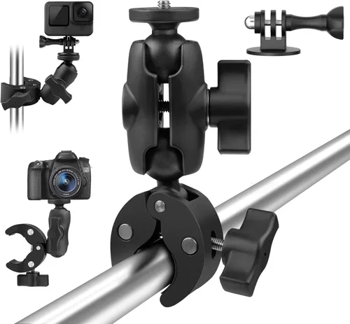 Vista 7 de Taisioner Soporte de abrazadera para cámara de 3.6 pulgadas, brazo de enchufe de cabeza de bola de 360°, brazo mágico de 1/4 pulgadas para Canon