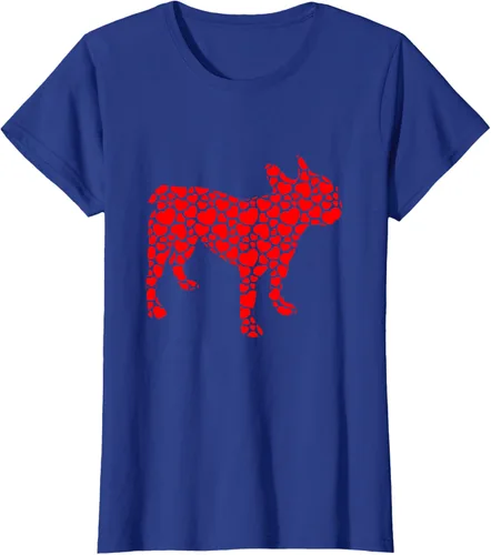 Vista 8 de Camiseta de San Valentín con forma de corazón Bulldog francés, Negro