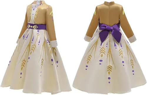 Vista 2 de Kidswant Disfraz de princesa para niñas vestido de lujo para fiesta elegante con accesorios 2-12 años