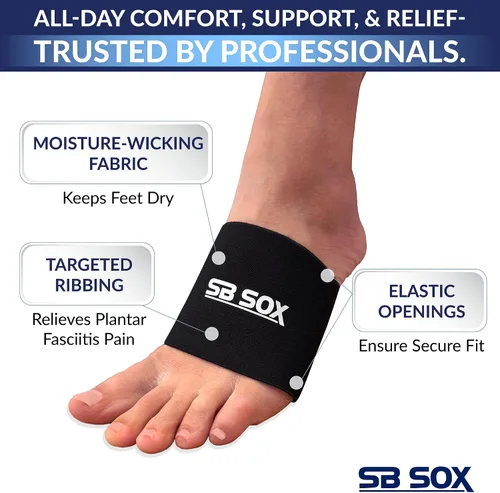 Vista 5 de SB Sox Mangas de compresión para pie para hombres y mujeres, los mejores calcetines para fascitis plantar para el alivio del dolor de fascitis