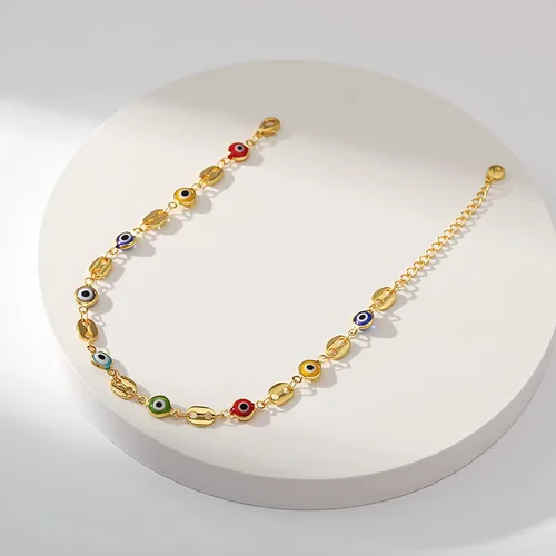 Vista 21 de Tobillera para mujer, chapada en oro de 18 quilates, tobillera con dije de oro, impermeable, para verano, playa, cadena de pie, joyería para regalos