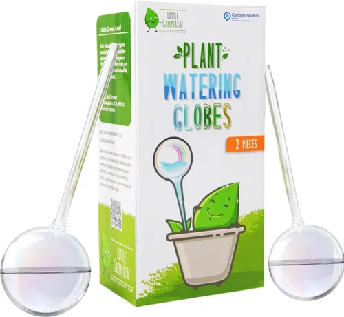 Vista 9 de Little Green Leaf Bombas de Riego Automáticas para Plantas, Insertos de Maceta de Riego Automático (Set de 10) Bombas de Plástico Transparente 6