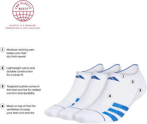 Vista 2 de adidas Calcetines Superlite Stripe 3 para hombre (3 pares)