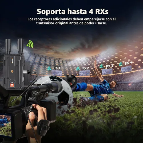 Vista 6 de Receptor HDMI inalámbrico, solo receptor, Plug&Play rango de 1300 pies extensor HDMI inalámbrico 4K con latencia de 0.1S, para transmisión
