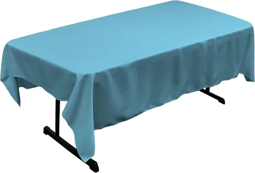Vista 134 de LA Linen Mantel rectangular lavable de popelín de poliéster, resistente a las manchas y a las arrugas, cubierta de mesa 60x84, mantel de tela