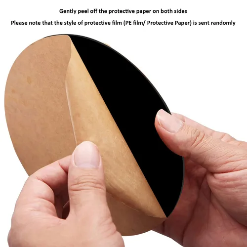 Vista 4 de 20 Piezas Láminas de Plexiglás Acrílico, Lámina Acrílica Negra de 4 pulgadas 0.07" de Grosor Lámina Redonda de Plexiglás Plástico Tablero Circular