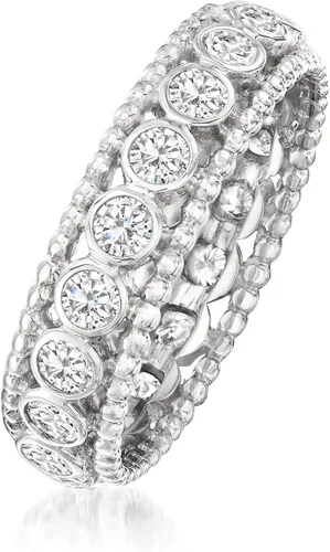 Vista 3 de Ross-Simons 1.00 ct. t.w. Bezel-Set Diamond Eternity Ring in 14kt White Gold
