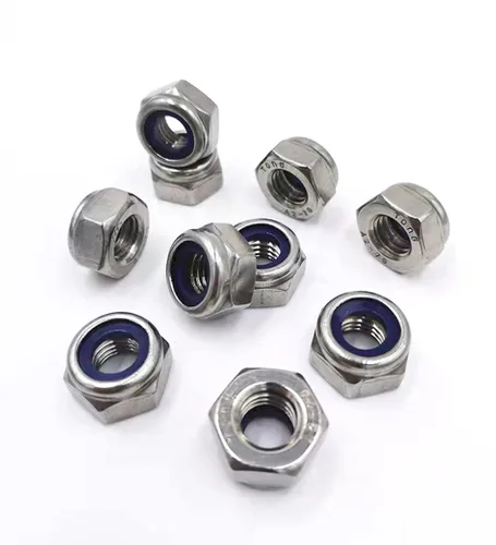 Vista 9 de Tuercas de bloqueo M6 x 0.039 in (100 unidades) Tuerca hexagonal métrica, tuercas de acero inoxidable 304 18-8 con inserto de nailon, acabado