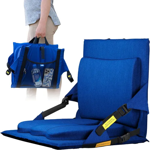 Vista 10 de Everlasting Comfort Asientos de estadio con soporte de respaldo, sillas ajustables de espuma viscoelástica con respaldo y cojín, portátil, cojín