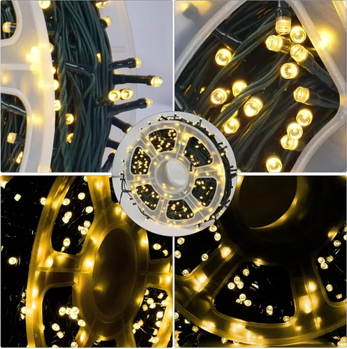 Vista 3 de FUNPENY Guirnalda de luces LED decorativas de Navidad de 164 pies, 500 luces LED de Navidad para interiores y exteriores, 8 modos, impermeable