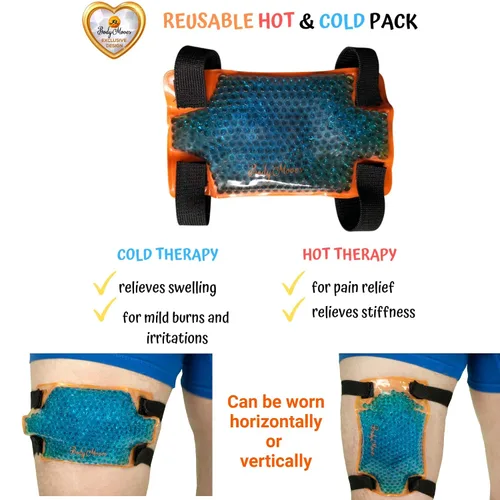Vista 6 de BodyMoves Soporte para muslos más bolsa de hielo caliente y frío Ajustable isquiotibial cuádruple Manga de compresión para hombres y mujeres