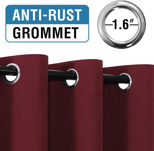 Vista 3 de H.VERSAILTEX Cortinas 100% de opacidad con aislamiento térmico, cortinas opacas completas para sala de estar, cortinas de ventana de eficiencia