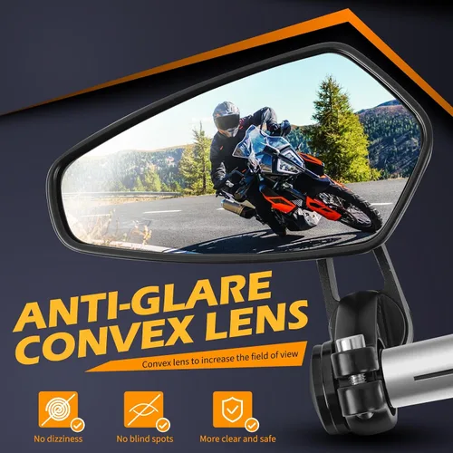 Vista 8 de Espejos retrovisores negros de aluminio CNC para extremos de manillar de motocicleta Compatible con GROM MSX125 CB500F Kawasaki Z125 pro Z650 Z750