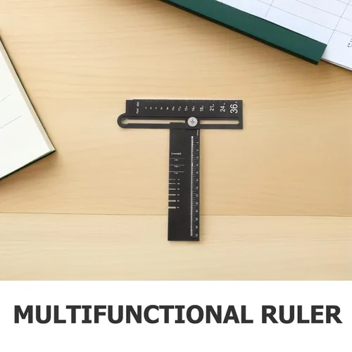Vista 3 de Metal Drafting Ruler Multifunctional Geometry Tool for Architecture Work