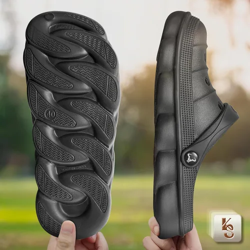 Vista 5 de KEMISANT Zuecos para hombre, unisex, sin cordones, para jardín, zapatos limpiadores, zapatos de trabajo en casa, acolchados, de apoyo