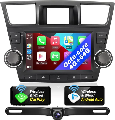 Vista 7 de Highlander - Radio Android compatible con Carplay Android Auto, pantalla táctil estéreo para coche, navegación Bluetooth, reproductor multimedia