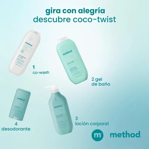 Vista 8 de Method Curl Defining Co-Wash, Coco Twist, leche de coco + aguacate + notas de macadamia, 13.5 onzas