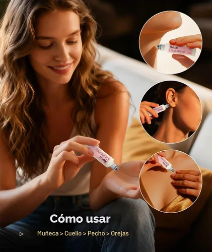 Vista 5 de purefittech Aceite de perfume de feromonas para mujer, fragancia enrollable de cachemira rosa de larga duración, perfume de aceite esencial puro