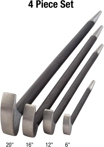 Vista 2 de SUNEX TOOLS 9804 Juego de barras de palanca con cabezal rodante, 6 pulgadas - 20 pulgadas, 4 piezas