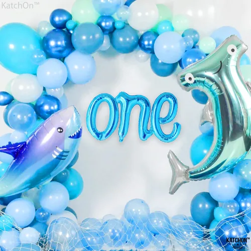 Vista 7 de KatchOn Globo azul para el primer cumpleaños de 20 pulgadas Decoración con el número 1, globo azul para decoraciones de primer cumpleaños