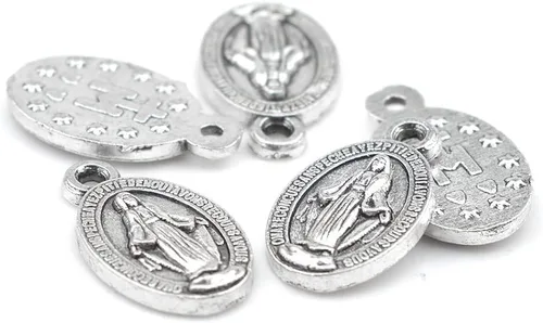 Vista 2 de Medalla Nuestra Señora de los Milagrosos Virgen Santísima Madre María Católica Cristiana Regalos religiosos Mini Medalla Medalla al por mayor Lote