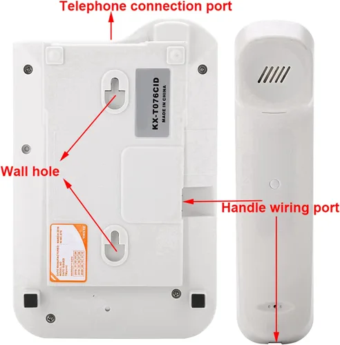 Vista 6 de Teléfono con cable con pantalla de identificación de llamadas, teléfono de escritorio con cable para el hogar, teléfono de escritorio con cable