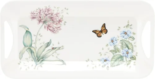 Vista 9 de LENOX Butterfly Meadow: Bandeja de melamina para servir con mango, 1.82 libras, multicolor.