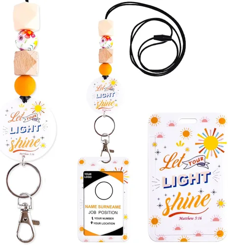 Vista 11 de Cordones para Profesores para Tarjetas de Identificación - Llavero Bohemio de Silicona con Cuentas Separables, Accesorios para Mujeres, Lindo