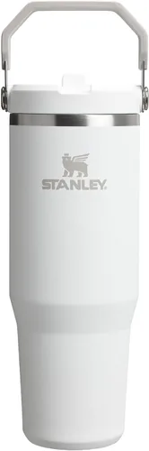 Vista 17 de STANLEY IceFlow 2.0 - Vaso con pajilla abatible con asa, 30 onzas, tapa giratoria y popote abatible, botella de agua a prueba de fugas, acero Tiza