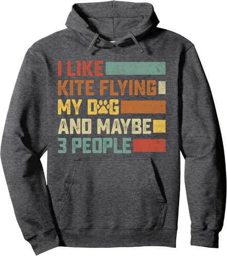 Vista 5 de Kite Flying & Dogs Kiteboarding Dog Kitesurfing Kiting Pullover Hoodie
