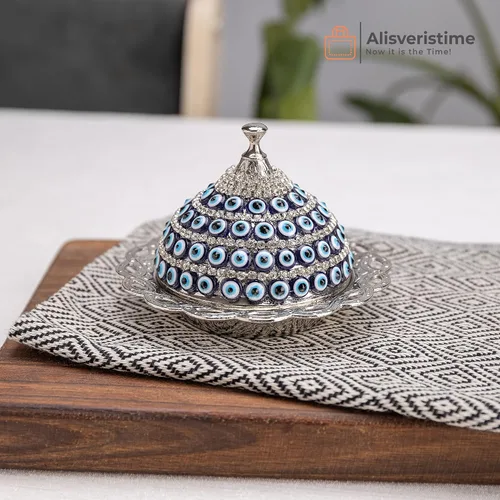 Vista 2 de Alisveristime Evil Eye - Azucarero de aleación de zinc con tapa (plata)