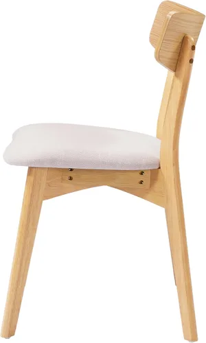 Vista 8 de Mid-Century Modern Walnut Finish Upholstered Dining Chairs Set of 4 - Rubberwood Frame Dining Room Chairs, Kitchen Chairs, Table & Chair Sets, Desk