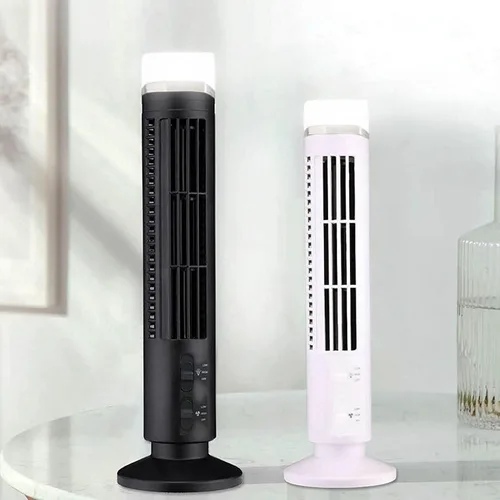 Vista 6 de Aramox Ventilador de torre oscilante, ventilador de torre sin aspas, ventilador de escritorio USB oscilante con luz para el hogar, dormitorio, Negro