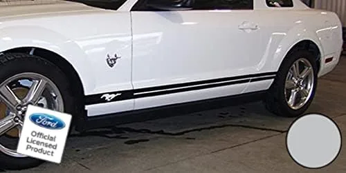 Vista 11 de Adhesivos de rayas laterales para puerta de panel basculante para Ford Mustang Negro (brillo) - RAA - CB