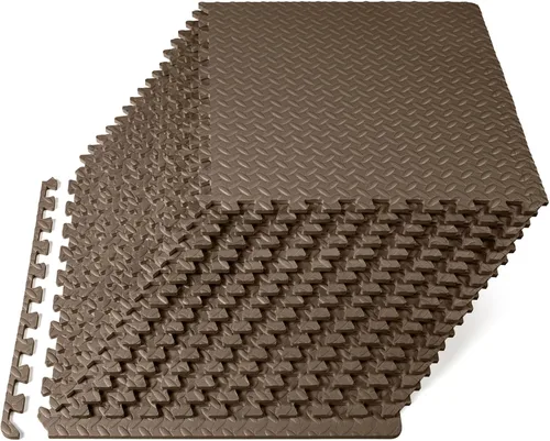 Vista 15 de ProsourceFit - Tapete de ejercicio tipo rompecabezas de ½ pulgada, losetas de espuma EVA entrelazadas para gimnasio en casa, para niños, crema, 24 x