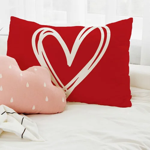 Vista 3 de Ogiselestyle Funda de almohada de corazón de amor, 12 x 20 pulgadas, para el día de San Valentín, día de la madre, aniversario, boda, decoración