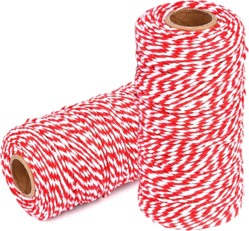 Vista 23 de Cuerda de Hilo de Algodón para Panaderos: 2 Rollos de Cordel para Manualidades Envolver Regalos - 656 Pies de Cordel Negro Blanco para Cocina