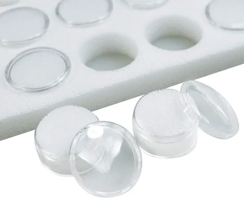 Vista 4 de 888 Display USA - 100 tarros de gemas de espuma blanca con 2 bandejas apilables blancas