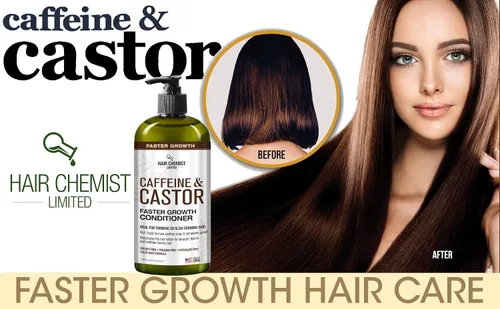 Vista 8 de Hair Chemist Acondicionador de crecimiento más rápido con cafeína y ricino, 33.8 onzas, acondicionador para el cabello para un crecimiento más