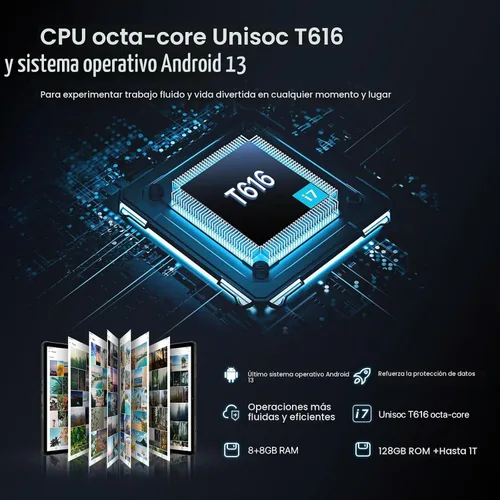 Vista 5 de UMIDIGI 2K 11 pulgadas Tablet Resistente Android, Active T1 Octa-core 16GB RAM+128GB ROM, 10000mAh, Cámara 16+16+8MP Tablet Resistente al Agua