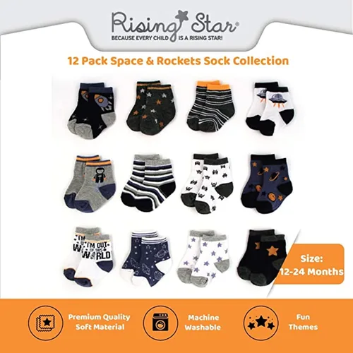 Vista 2 de Rising Star Calcetines de bebé para niños y niñas de 0-66-1212-24 meses