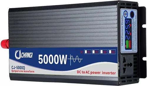 Vista 7 de Inversor de corriente de onda sinusoidal de 5000 W, 12 V/24 V/48 V/60 V CC a 220 V CA con pantalla LCD para RV/camión/coche/emergencia/solar