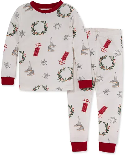 Vista 35 de Burt's Bees Baby Pijama de algodón orgánico para niñas, conjunto de pijama 100% algodón para niños pequeños y niños, tela suave y elástica Trébol