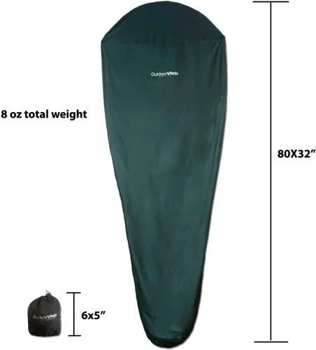 Vista 2 de Outdoor Vitals Forro para saco de dormir (carbón, rectangular/micro poliéster)