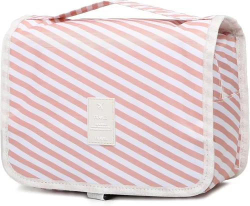 Vista 10 de Sechunk Neceser de maquillaje resistente al agua, bolsa de cosméticos organizador de viaje para accesorios, bolsa de viaje con gancho para colgar