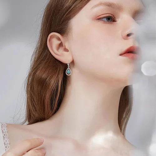 Vista 4 de Cuoka 925 Sterling Silver Moonstone Malachite Moss Agate Earrings, Small Hoop Dangle Drop Earrings Jewelry for Women