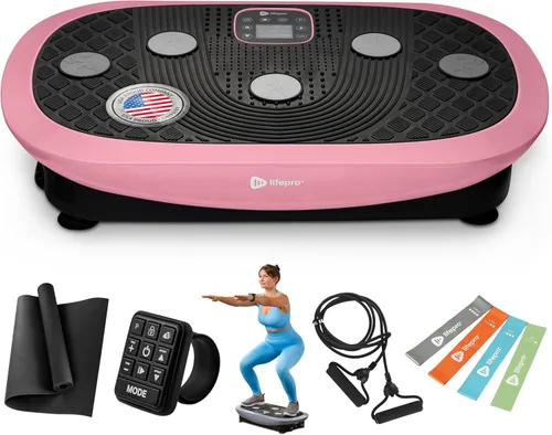 Vista 13 de Lifepro 4D Vibration Plate Exercise Machine — Triple Motor, 7 Presets, 60 Speeds Rumblex Plus/Pro Vibrating Platform with Wrist Remote — Whole Body