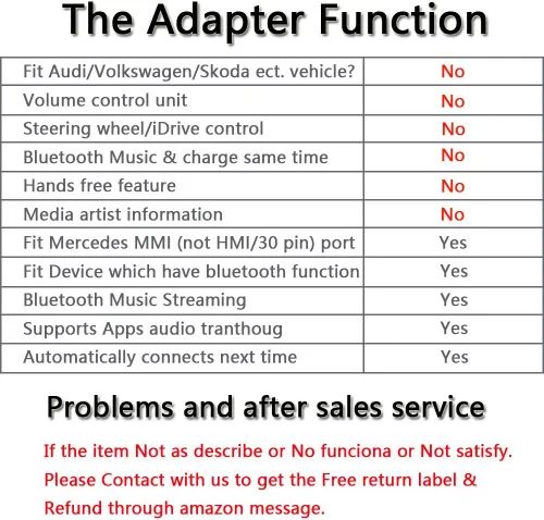 Vista 3 de Yoper Kit Bluetooth compatible con Mercedes-Benz MMI adaptador de interfaz de coche iPhone Android iPod integración música conector AUX