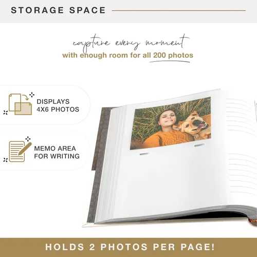 Vista 4 de MCS Love Is A Álbum de fotos de cuatro patas con capacidad para 200 fotos de mascotas de 4 x 6 pulgadas con espacio para notas, cubierta crema